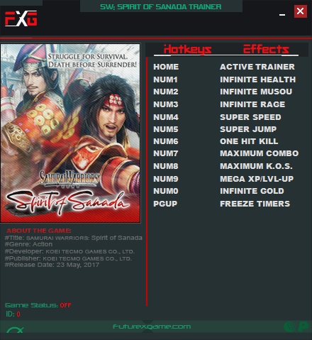 Samurai Warriors : Spirit of Sanada v1.0 (64Bits) Trainer +11